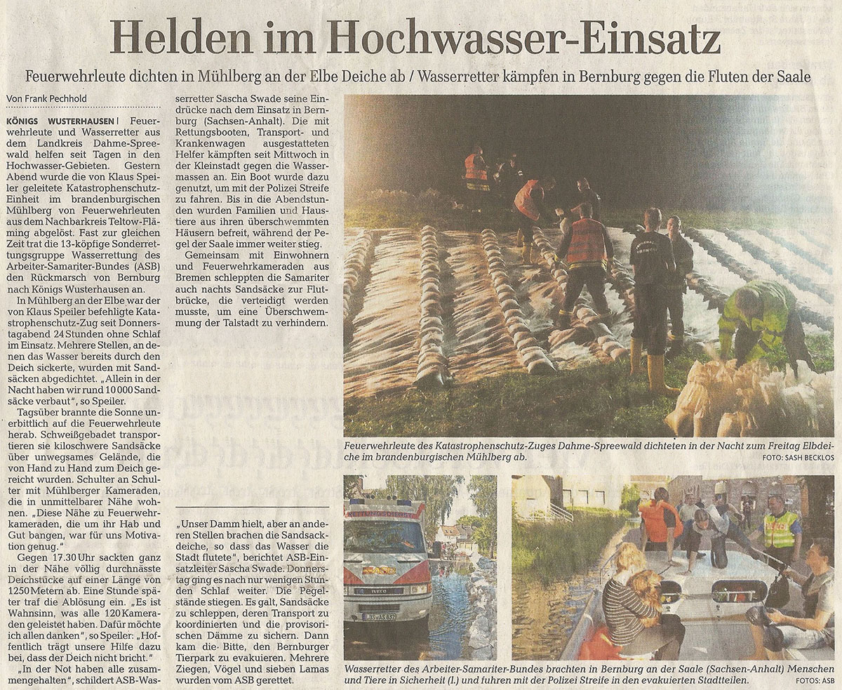 Zeitungsartikel © Märkische Allgemeine